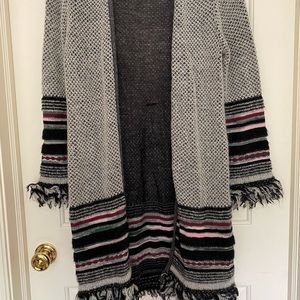 M Missoni multi-color wool long belted cardigan